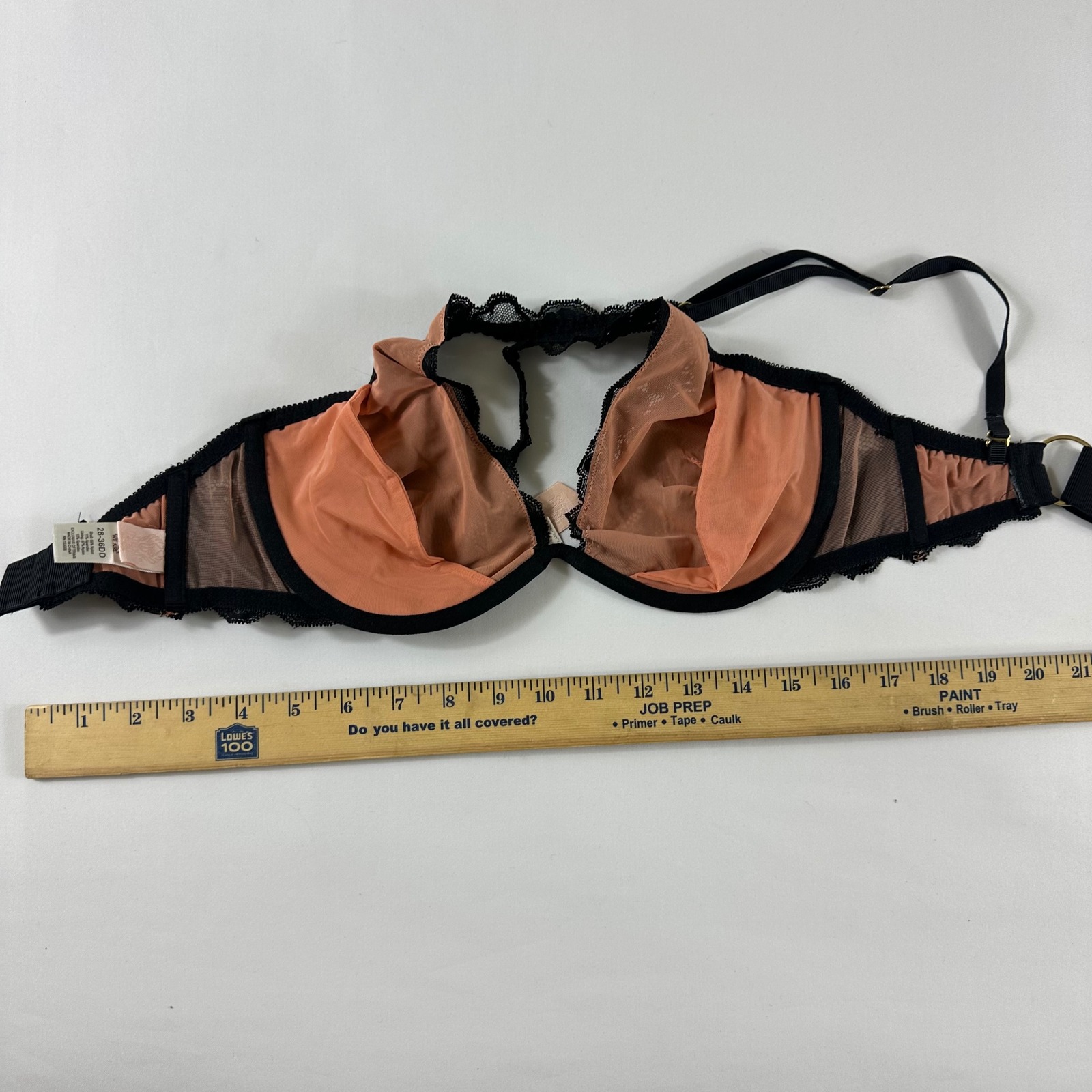 We Are By Lissie Lace Trim Balconette Bra Black Copper 28 36dd Nwt — image 6 of 8